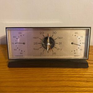 Vintage Weather Station with Brown Base